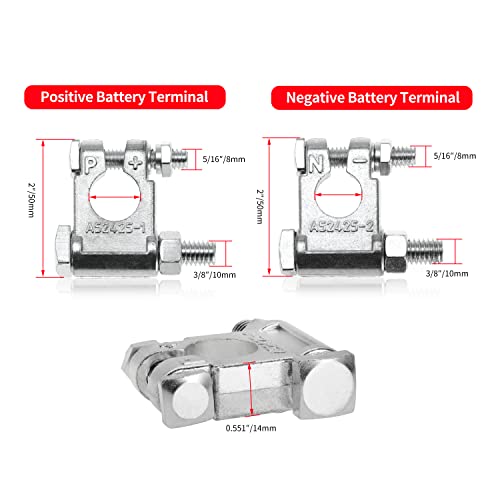 6 AWG Battery Cable 6 Gauge Battery Wires with 5/16 terminals Power Inverter Cables for Solar Boat Marine RV Car (5FT, with 3/8"+5/16" Top Post Set) - size: with 3/8"+5/16" Top Post Set, style: 5FT