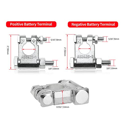 6 AWG Battery Cable 6 Gauge Battery Wires with 5/16 terminals Power Inverter Cables for Solar Boat Marine RV Car (5FT, with 3/8"+5/16" Top Post Set) - size: with 3/8"+5/16" Top Post Set, style: 5FT