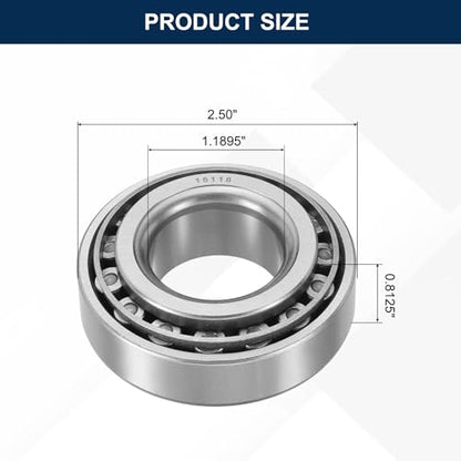uxcell 15118 15250 Tapered Roller Bearing Cone and Cup Set, 1.1895" Bore x 2.50" OD x 0.8125" Thick, Chrome Steel Taper Bearing Set, ABEC-3 - size: 15118 15250
