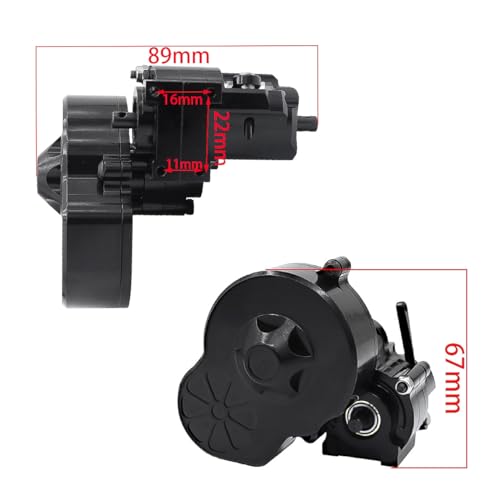 Metal Complete Transmission Cutoff Gearbox with Dig Gear for 1:10 Axial SCX10 AX10 Wraith RC Crawler Car (Black) - color: Black