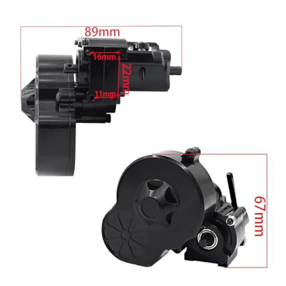Metal Complete Transmission Cutoff Gearbox with Dig Gear for 1:10 Axial SCX10 AX10 Wraith RC Crawler Car (Black) - color: Black
