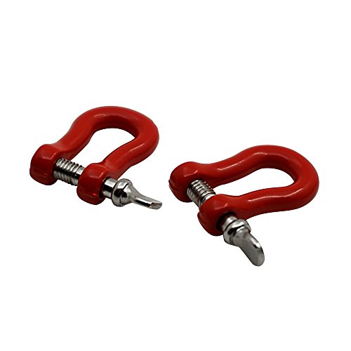 4PCS Metal Trailer Tow Hook Hooks Shackles Accessories | For 1/10 Scale Axial SCX10 TRX4 D90, RC Crawler Car