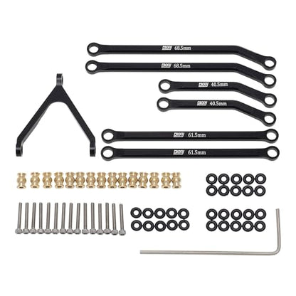 DKKY CNC Aluminum High Clearance for 1/24 RC Crawler LWB 133.5mm Axial SCX24 AXI90081 Deadbolt AXI00004 B17 Upgrades (Black) - color: Black