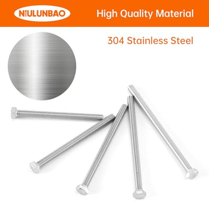 M5 x 60mm 65mm 70mm 75mm 80mm Heavy Duty Hexagon Bolts Hex Head Screws, 304 Stainless Steel, Metric Fully Thread, Machine, Bright Finish, Assortment Kit 25PCS - size: M5 x 60/65/70/75/80mm (25PCS)