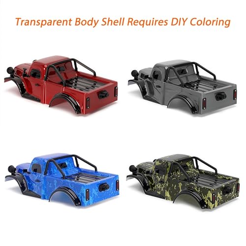 AMK TRX4M Clear Body Shell Kit for 1/18 RC Crawler TRX4M Bronco Defender Upgrade Parts with Decorative Accessories