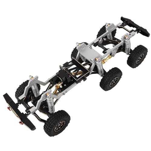 TRX-4M 6x6 RC Chassis Frame with Axles Transmission Wheels Skid Plate DIY for TRX4M 1/18 RC Crawler Metal Upgarde Parts (Silver) - color: Silver