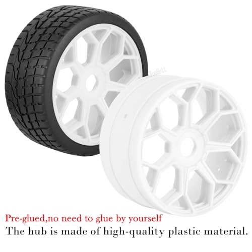RC Wheels Tires for 1/8 Typhon 6S BLX,1/7 Infraction 6S BLX,Limitless,RC Highway Tires Wheels Soft Tires Truck Tire Highway Tires,White - color: White - (Rc Wheels Tires)