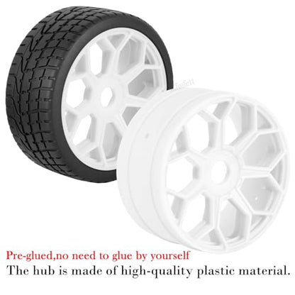 RC Wheels Tires for 1/8 Typhon 6S BLX,1/7 Infraction 6S BLX,Limitless,RC Highway Tires Wheels Soft Tires Truck Tire Highway Tires,White - color: White - (Rc Wheels Tires)