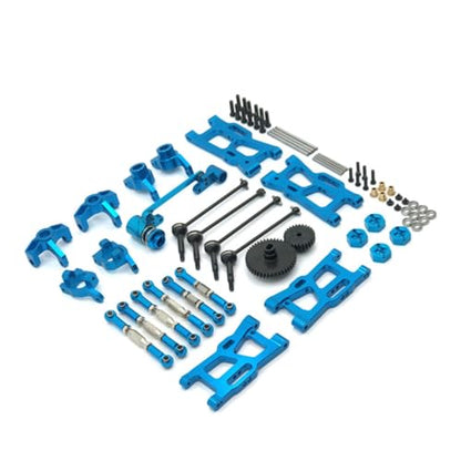 Amagogo Industrial Vehicle RC Car Parts Set with Aluminum Control Arms Link Rods Differential Gears Bearings Hardware for Handling Stability Maintenance Suitable for WLtoys 1/1, Blue - color: Blue
