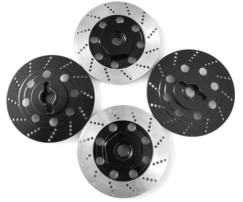 Brake Discs with 12mm Hex Hub for Tamiya Sakura D4 1/10 Scale RC Cars - Aluminum Alloy Upgrade Kit for Drift, On-Road RC Car - CNC Machined Performance Part with Anodized Finish Black - color: Black