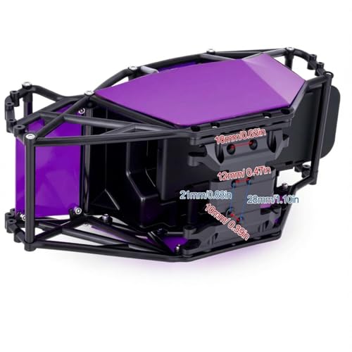 AMK RC Crawler Roll Cage, 1/10 Scale Nylon Rock Buggy Body Cage for Axial SCX10 SCX10 II, Durable RC Rock Crawler Upgrade Part (Purple) - color: Purple
