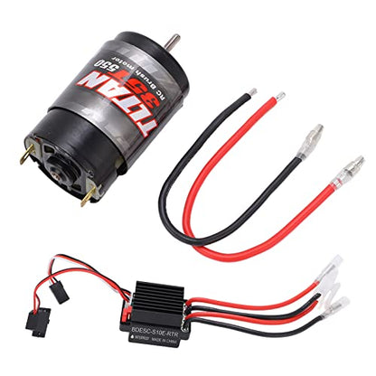 550 Brushed Motor with 320A Two Way Brushed ESC Combo for RC Crawler High Efficiency Power System Reliable Forward Reverse Control Fit for TRX4 Axial SCX10 and Compatible with Most 1 10 Scale Crawlers