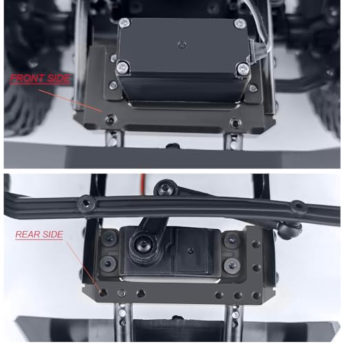 MOHERO Alloy Metal Front Bumper Mount for 1/10 AXIAL SCX10 II 90046 RC Crawler Car (Black) - color: Black