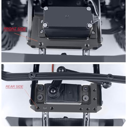 MOHERO Alloy Metal Front Bumper Mount for 1/10 AXIAL SCX10 II 90046 RC Crawler Car (Black) - color: Black