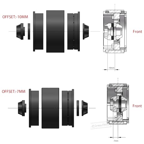 RC 1.9 Beadlock Aluminum Deep-Dish Wheels w/Adjustable Offset for 1/10 RC Crawler SCX10 TRX4 TRX6 VS4-10 Gen8 7 MST CFX D90,Alloy 1.9 RC Beadlock Wheels 1.9 RC Rims,Silver w/Red