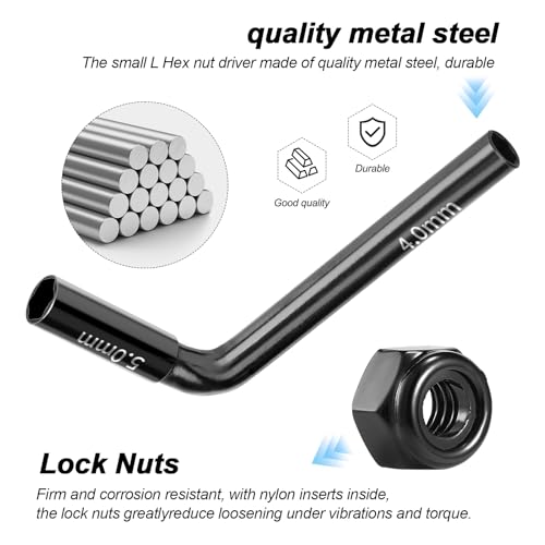 HobbyPark 2 in 1 H4 H5 L Hex Nut Driver with M2 M2.5 Locknuts for TRX4M High Trail Axial SCX24 FCX24 FCX18 Crawler Beadlocks Wheels Rims Nuts
