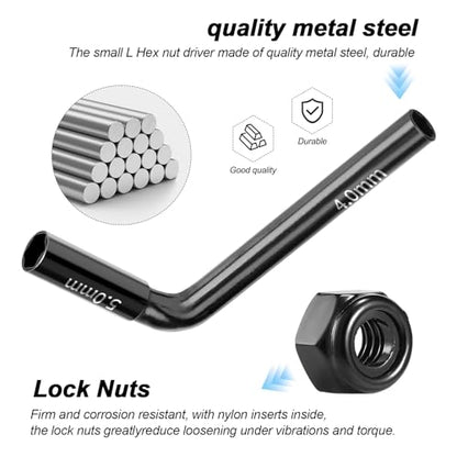 HobbyPark 2 in 1 H4 H5 L Hex Nut Driver with M2 M2.5 Locknuts for TRX4M High Trail Axial SCX24 FCX24 FCX18 Crawler Beadlocks Wheels Rims Nuts