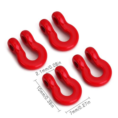 INJORA Metal Bumper D-Ring Mini Tow Hook for 1/24 Axial SCX24 8PCS, 7X10mm
