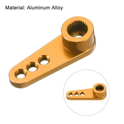 MECCANIXITY Metal 25T 25 Teeth Steering Servo Single Arm Horn Gold for DIY RC Car/Boat/Airplane Boat Accessories - color: Gold