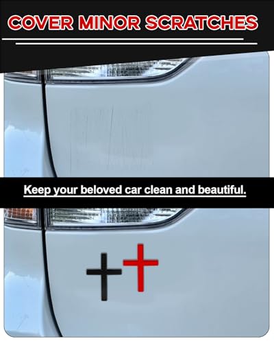2PCS Metal Jesus Cross Car Emblem, 2.5"×1.8" 3D Silver Alloy Religious Jesus Christ Cross Badge Stickers, Self-Adhesive Automotive Christian Decals for Car Body, Tailgate, Window(Black+Red) - color: Black+Red