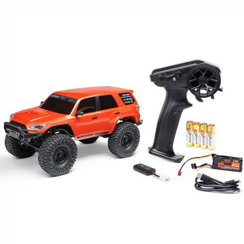 Axial RC Truck 1/24 SCX24 Toyota 4Runner 4X4 RTR Brushed Rock Crawler, RTR (Battery and Charger Included), Orange, AXI-2035T1 - color: Orange