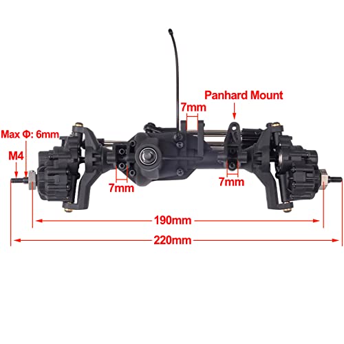 RC Axles Complete Nylon Front Rear Portal Axle with Differential Lock Kit for 1/10 RC Car Crawler TRX-4 Defender Bronco TRX4 Chassis DIY Upgrade Parts