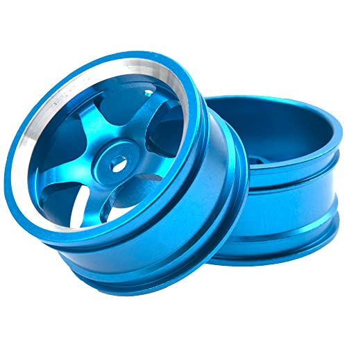 4Pcs Vgoohobby Metal Wheel Rims 12mm Hex Hub 5-Spoke Width 26mm Compatible with 1/10 Tamiya Kyosho HSP HPI Traxxas RedCat Sakura 1/10 On-Road Racing Touring RC Drift Car (Blue) - color: Blue