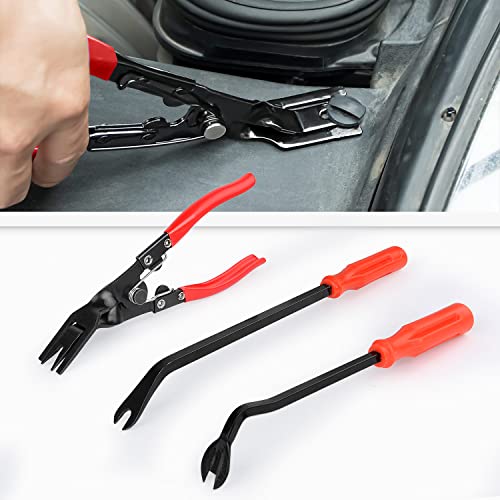 Nilight 3PCS Clip Pliers Set & Fastener Remover Auto Trim Removal Tool Kit | Auto Upholstery Combo Repair Kit with Storage Bag for Car Panel Dashboard - color: 3pcs Fastener Remover