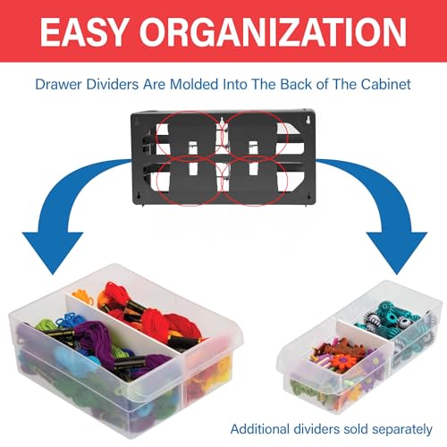 Akro-Mils 26-Drawer Plastic Storage Cabinet, 20"W x 6"D x 10"H, Red - color: Red, size: 26 Drawer, style: 1 Pack