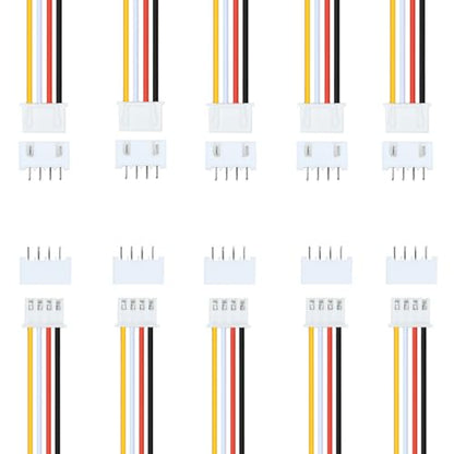 10Pairs JST-XH 2.54mm 4Pin Header Connector Kit with Male and Female Connectors Adapter 200mm 26AWG Flat Wire Cable Compatible with JST XH Plug Adapter (4P) - color: 4P