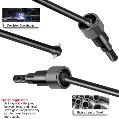 Upgrade Parts for 1/16 Mojave GROM 223S DSC 4X4 RTR,RC Shock& Arms&Drive Shaft CVD&Steering Knuckle Kit&Shock Tower&Adjustable Links&Steering Block&RC Gearbox&Sway Bar Kit,Black - color: Black(for 1/16)