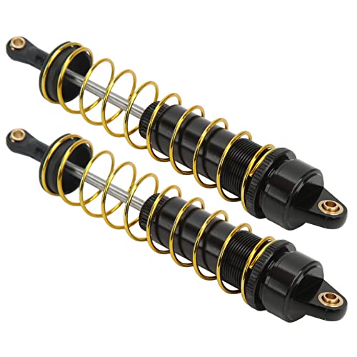 RC Shock Absorber Set 2Pcs, 115mm/4.5in Oil Pressure Adjustable Damper | For 1/10 Crawler Car Axial SCX10 90046, Assembled with Springs, Smooth Damping Response,Aluminum Build, Easy Tuning - color: Black