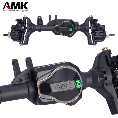 AMK TRX4 Brass Differential Cover, TRX4 Portal Axle Housing Brass Diff Cover with Oiling Hole, Front and Rear Axle Housing Covers for 1/10 RC Crawler Car TRX4 Upgrade Parts
