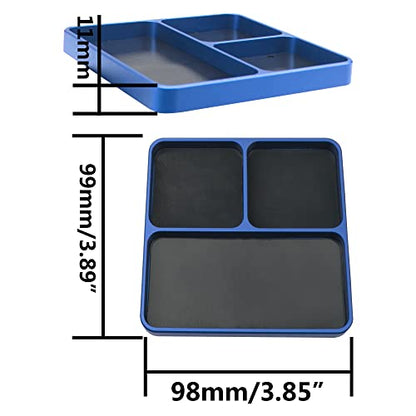RC Screw Tray Magnet Screws Holder Plate Screw Organizer Tool (Blue) | Universal Metal RC Screw Tray with Magnetic Pad, Magnet Screws Plate RC Tools for HSP Redcat Traxxas Axial 1/8 1/10 RC Car - color: Blue