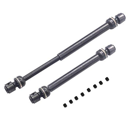 2Pack ShareGoo Universal Steel Centre Drive Shaft Dogbone Compatible with Tamiya CC01 Axial SCX10 D90 HSP 94180 Redcat 1/10 RC Crawler Car (112-152mm)