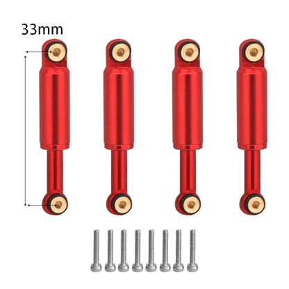 Built-in Spring Front Rear Shock Absorbers Set For 1/24 Axial SCX24 LOSI Micro-B 2WD Buggy LOS00007 Rc Crawler Car Parts Metal Upgrade (red) - color: red