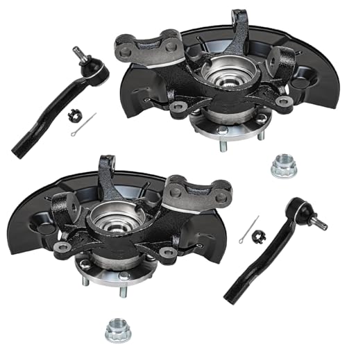 Detroit Axle - Front Steering Knuckles w/Hubs Outer Tie Rod End Links | Replacement for 2012-2017 Toyota Camry L LE XLE 2.5L - size: 4SU48654/Kit