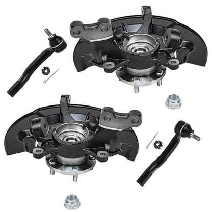 Detroit Axle - Front Steering Knuckles w/Hubs Outer Tie Rod End Links | Replacement for 2012-2017 Toyota Camry L LE XLE 2.5L - size: 4SU48654/Kit