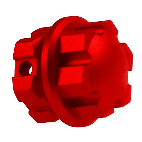 Aluminum 17mm Splined Wheel Hubs Adapter & Nuts #8654 Compatible with Traxxas 1/10 E-Revo 2.0 Maxx & 1/8 Sledge RC Car (Red) - color: Red