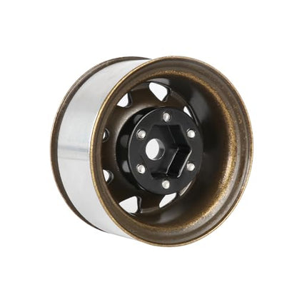 4PCS 1.55 inch Metal Beadlock Wheel Hub RC Car Aluminum Alloy Wheel Rim for 1/10 RC Crawler Car for Axial 90069 D90 TF2 Tamiya CC01 CC02 LC70 LC80 MST(Bronze) - color: Bronze