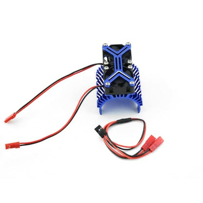 RC Motor Cooling Fan 15000 RPM for 1/8 1/7 Arrma Typhon 6S Kraton 6S Felony Mojave, Dual 30mm Cooling Fans 42mm Alum Motor Heatsink for 4274 4068 4268 Brushless Motor