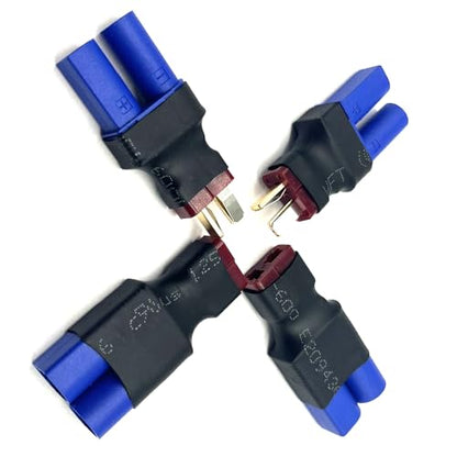 2Pairs EC5 to T Adapter Male Female Connector Plug Set Compatible with Arrma E-flite RC Car Truck Airplane Lipo Battery ESC Balance Charger Motor