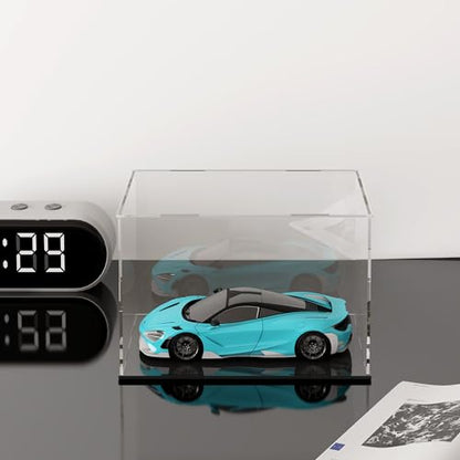 Acrylic Display Case for 1:24 Model Cars, Versatile Clear Acrylic Display Box with Black Base for Diecast Cars - size: 10"L x 5"W x 5"H