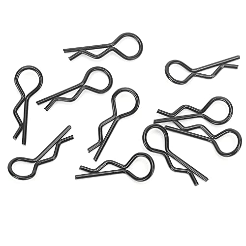Qiilu Durable RC Body Clips for 1/5 1/6 /8 /10 RC Car - 10Pcs Metal Shell Clip Pins, Teardropshaped Pull Tabs (Black) - color: Black