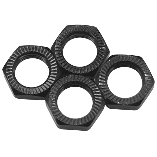 4Pack Share Goo Metal 12mm to 17mm Wheel Hex Drive Hub Adapter Conversion 15mm Offset Extension Compatible with Tamiya Axial RC4WD Traxxas HPI Himoto HSP 1/10 RC Car Buggy Truck Tires (Black) - color: Black