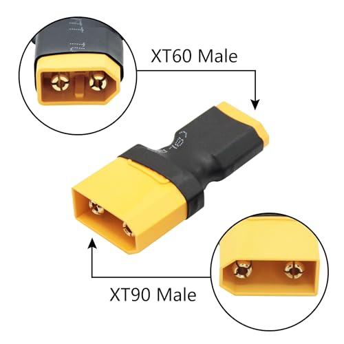 2Pair XT60 to XT90 Converter Plug, no Wire Adapter Battery Connector Plug | XT60 Male to XT90 Male & XT60 Female to XT60 Female Battery Adapter Plug, Plug and Play, for RC Lithium Battery - 4Pcs - style: XT60 to XT90 - 4Pcs(2Pair)