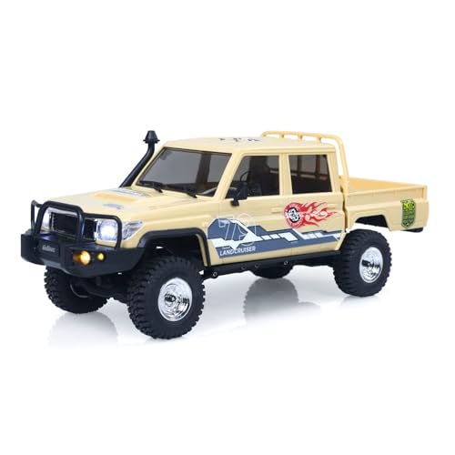 TOUCAN RC HOBBY 1/18 UCX1801PRO Radio Control Crawler RC Off Road Car Pickup Metal Gears ABS Shell Light System Battery RTR No Sounds for Ages 14+ - color: Yellow