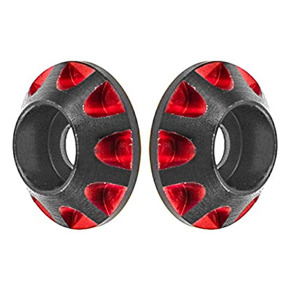 2Pcs HIRCQOO 1/10 RC Wing Buttons RC Metal Rear Wing Buttons Gasket OD 11mm Compatible with HPI HSP Redcat Traxxas Axial 1/10 RC Off Road Truck Buggy Racing Car (Red) - color: Red