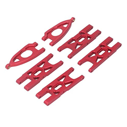 1 10 RC Front and Rear Suspension Arm Set Aluminum Alloy Upgrade Accessories for 1 10 Remote Control Car High Strength Metal Suspension Arms with Stable Performance (Red) - color: Red