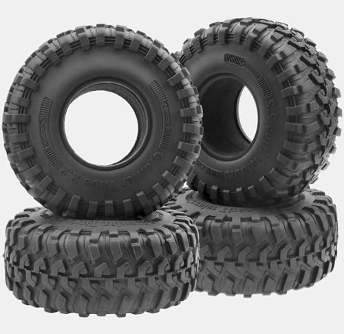 4Pack Vgoohobby 2.2" Rubber Tires,RC 2.2inch Mud Crawler Tires OD 130mm w/Foam Compatible with Axial SCX10 90047 D90 D110 Tamiya CC01 Traxxas TRX4 Gen8 1/10 RC Crawler Beadlock